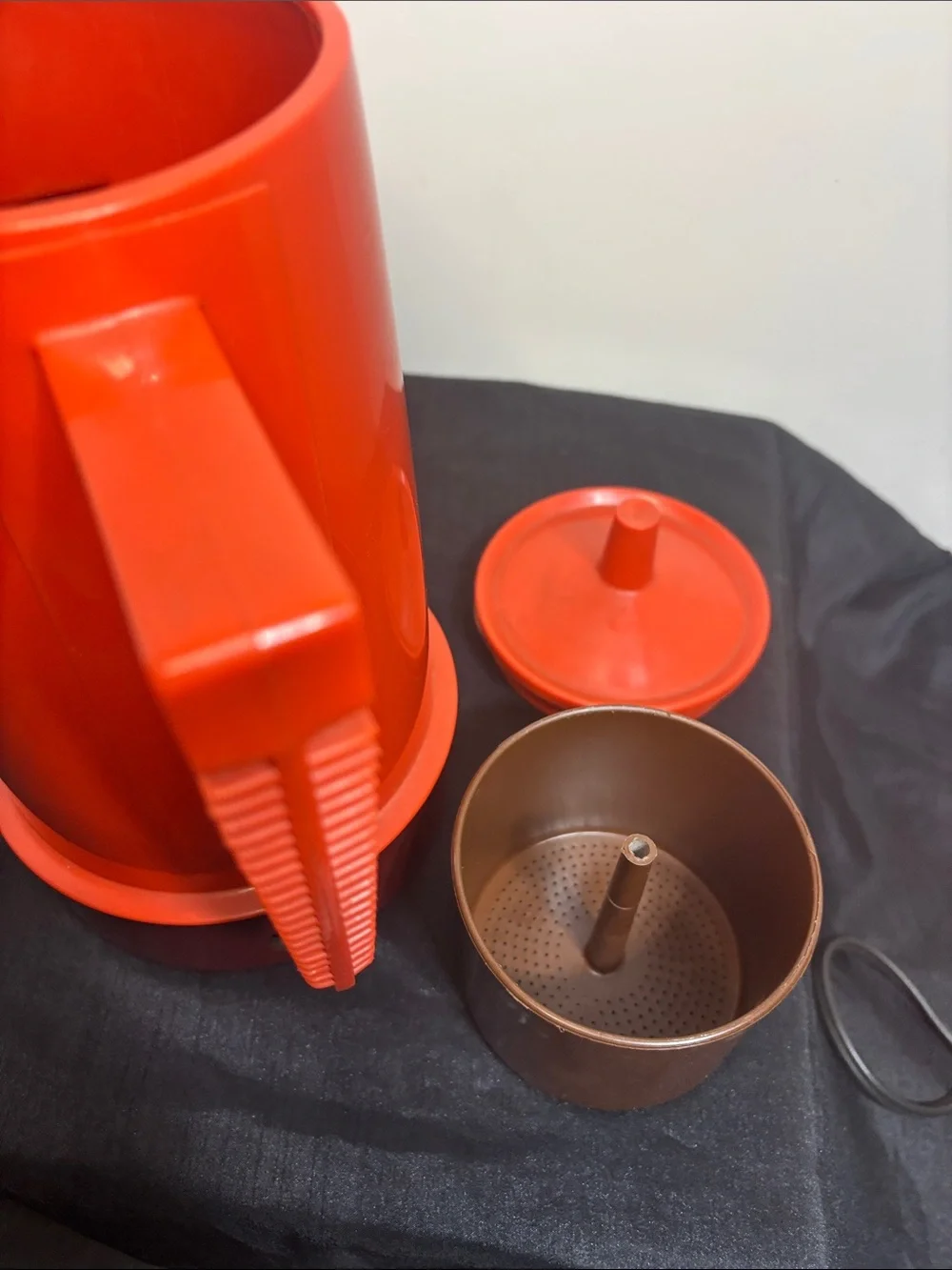 Vintage Regal Poly Perk Orange Atomic Starburst Percolator Coffee Pot MCM